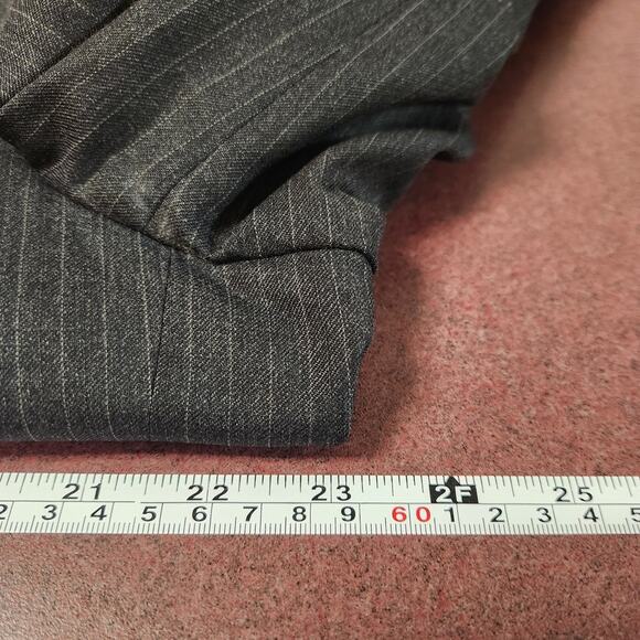 Vtg Pure Wool Blazer Mens Large XL Black Pinstripe Tailors Row S&K Famous Brands - Picture 6 of 16